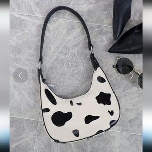 Black and White Cow Print Women's Bag
